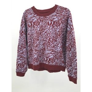 Madewell Re)Sourced Tigerized Print Oversized Sweatshirt Size XL